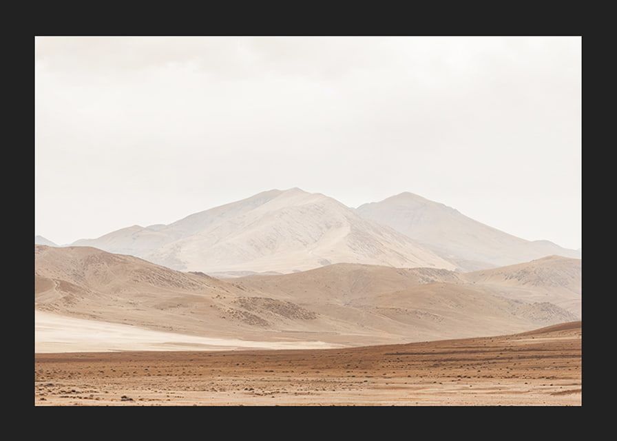 Poster with a beautiful nature image of a desert landscape with mountains-12
