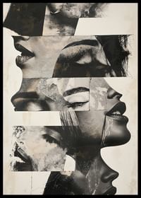 Un poster cu un motiv abstract cu diferite fețe-2