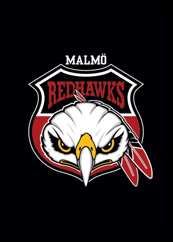 Logo Svart Malmö Redhawks-12