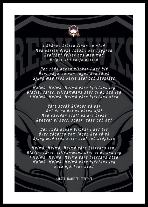 Poster Hymn Malmö Redhawks