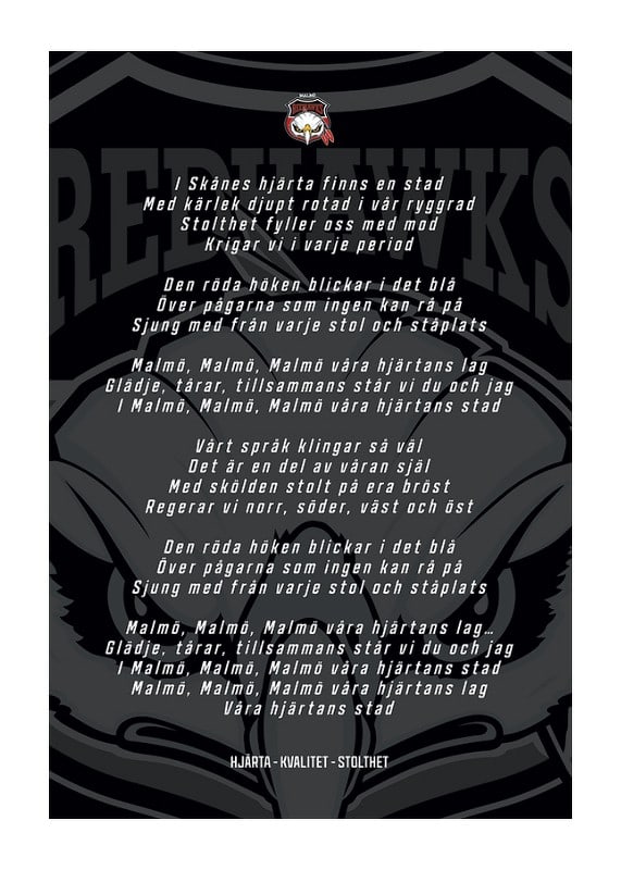Poster Hymn Malmö Redhawks
