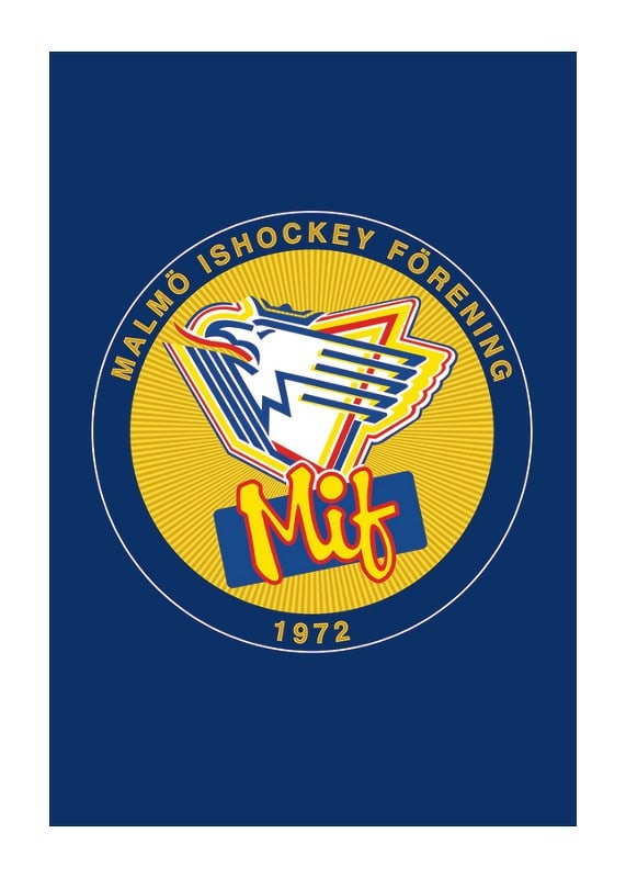 Poster 80-tals Logo Blå Malmö Redhawks