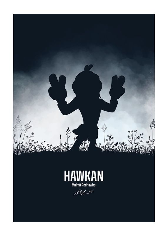 Poster Hawkan Silhuett Malmö Redhawks