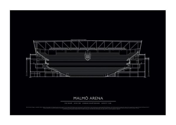 Poster Malmö Arena Svartvit Malmö Redhawks