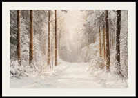 A poster showing a snow covered forest path surrounded by frosty trees -2