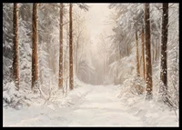 A poster showing a snow covered forest path surrounded by frosty trees -6