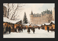 A poster capturing a magical Christmas market in front of a majestic castle-5
