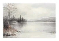 A poster showing a mist shrouded lake surrounded by frosty nature and winter stillness-1
