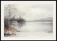 A poster showing a mist shrouded lake surrounded by frosty nature and winter stillness-2
