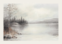 A poster showing a mist shrouded lake surrounded by frosty nature and winter stillness-3