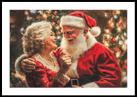 A poster showing Santa and Mrs. Santa in a loving and joyful moment-0