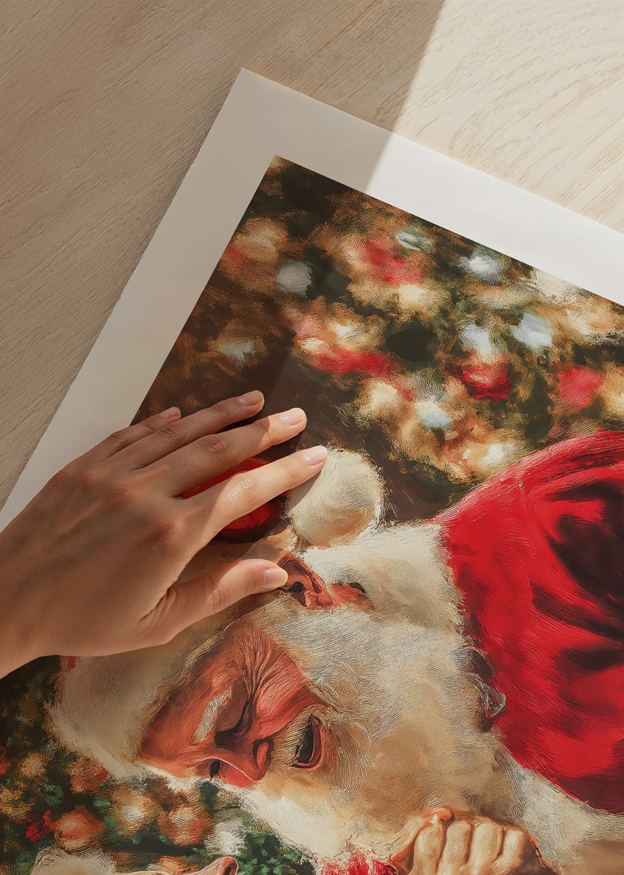 A poster showing Santa and Mrs. Santa in a loving and joyful moment-12
