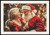 A poster showing Santa and Mrs. Santa in a loving and joyful moment-2