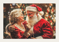 A poster showing Santa and Mrs. Santa in a loving and joyful moment-3