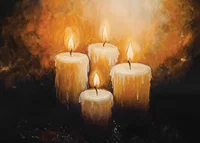 A poster showing four brilliant candles that spread a warm and soothing glow-7
