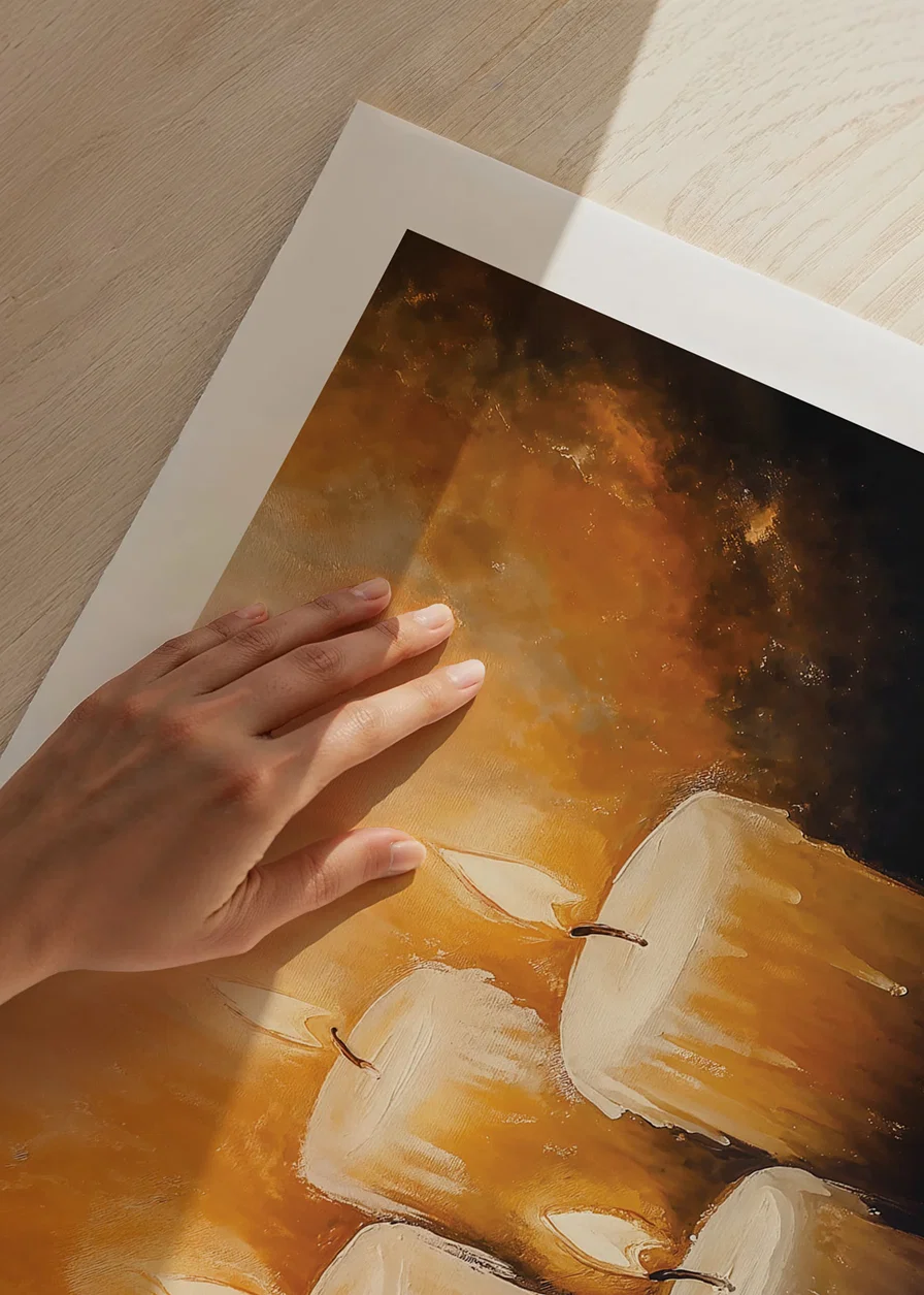 A poster showing four brilliant candles that spread a warm and soothing glow-12