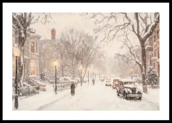 Poster Snowfall On Nostalgic Streets