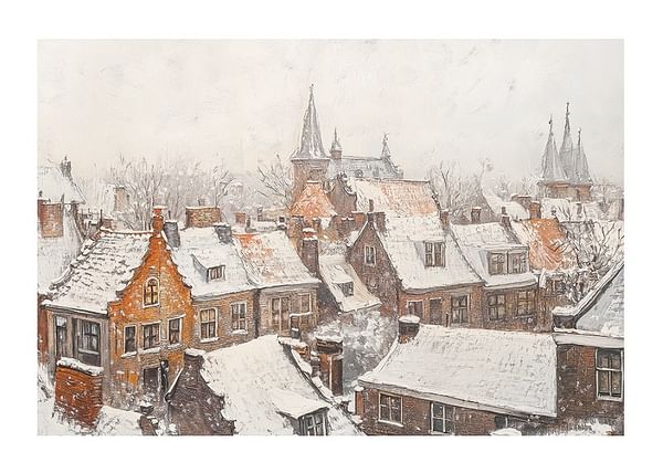 Plagát Snowfall In The Old Town
