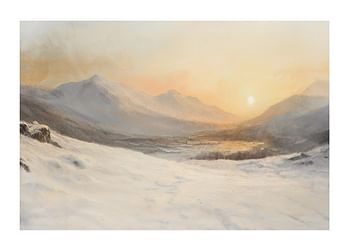 Poster Golden Glow Over Winter Peaks