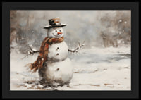A poster showing a playful snowman in a sparkling winter landscape-4