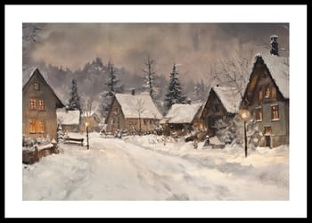 Poster Cozy Charm Of A Winter Town
