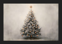 Een poster met een versierde kerstboom met gouden details-5