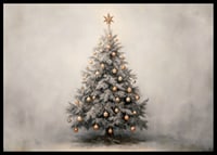 A poster showing a decorated Christmas tree with golden details-6