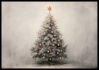 A poster showing a decorated Christmas tree with golden details-2