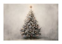 A poster showing a decorated Christmas tree with golden details-1