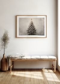 A poster showing a decorated Christmas tree with golden details-4