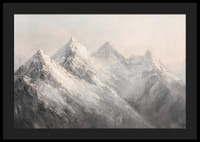 Plagát zobrazujúci majestátnosť zasnežených vrcholkov hôr v zasnenom a pokojnom svetle-4