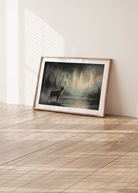 A poster showing a majestic deer under the northern lights-8