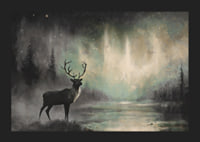 A poster showing a majestic deer under the northern lights-5