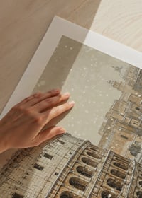 A poster showing the Colosseum in an unusual winter outfit-9