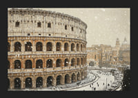 A poster showing the Colosseum in an unusual winter outfit-5