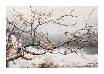 Poster Blossoms And Feathers In Frost