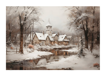 Póster Reflections Of A Winter Chapel