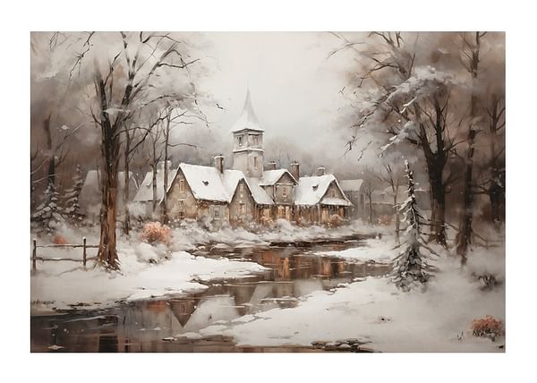 Plagát Reflections Of A Winter Chapel