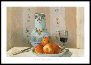 Poster Still Life With Apples And Pitcher By Camille Pissarro