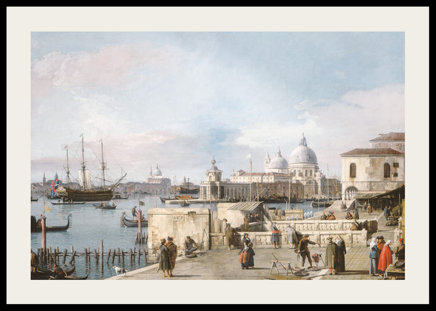 Eingang zum Canale Grande vom Molo, Venedig von Canaletto-12