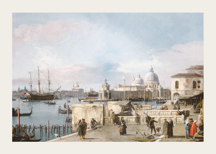 Eingang zum Canale Grande vom Molo, Venedig von Canaletto-12