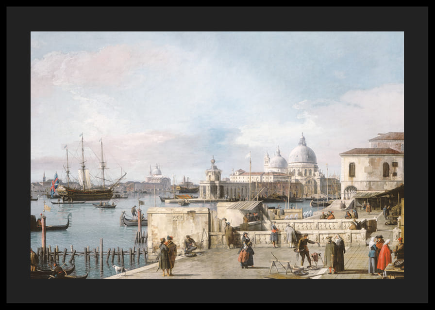 Eingang zum Canale Grande vom Molo, Venedig von Canaletto-12
