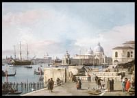 Eingang zum Canale Grande vom Molo, Venedig von Canaletto-2