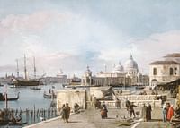 Eingang zum Canale Grande vom Molo, Venedig von Canaletto-3