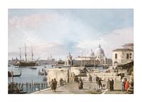 Eingang zum Canale Grande vom Molo, Venedig von Canaletto-1