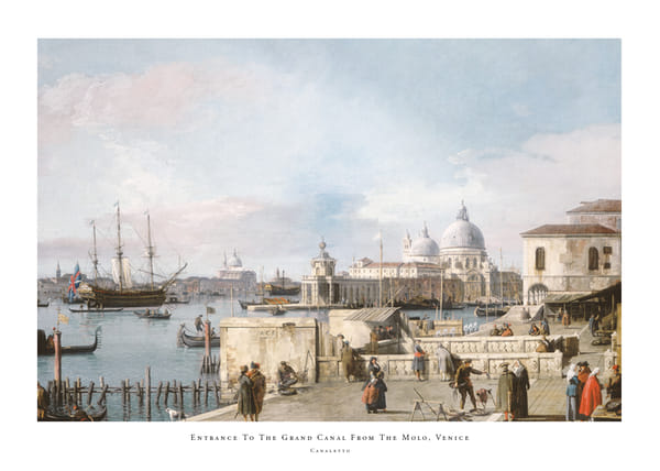 Plakatas Entrance To The Grand Canal From The Molo Venice By Canaletto