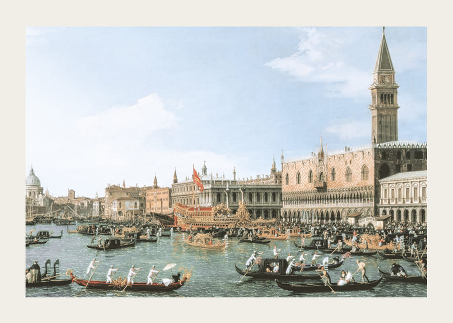 Návrat 'Il Bucintoro' na Deň Nanebovstúpenia od Canaletto-12