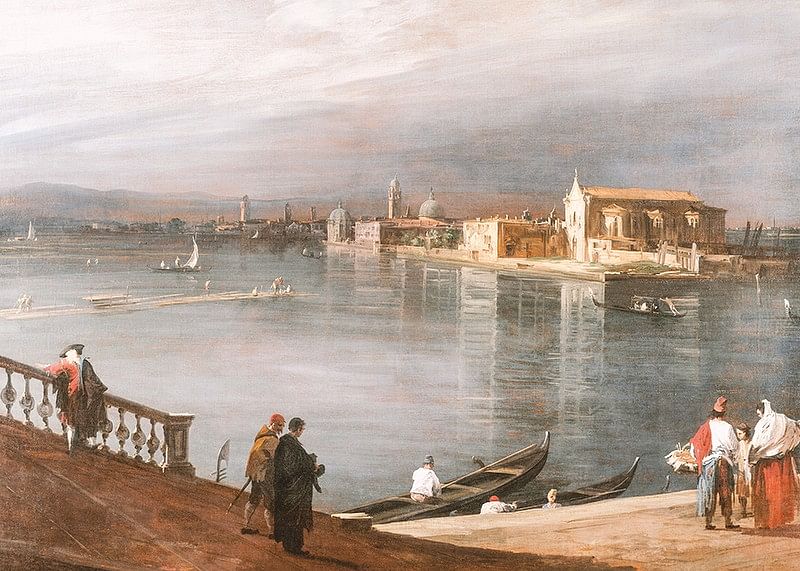 San Cristoforo, San Michele und Murano aus der Fondamenta Nuove, Venedig von Canaletto-12