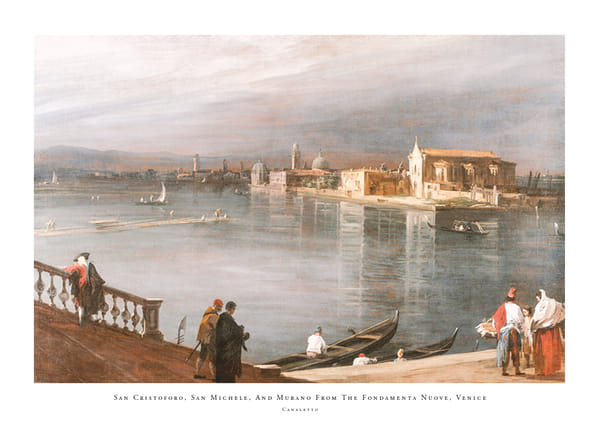 Plakatas San Cristoforo San Michele And Murano From The Fondamenta Nuove Venice By Canaletto
