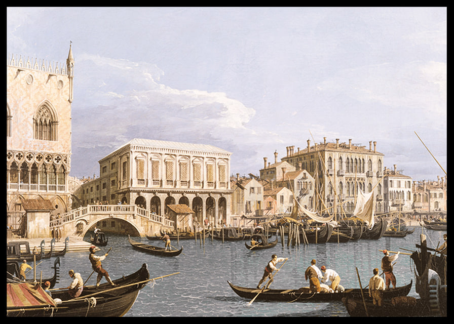 Näkymä Riva Degli Schiavoni, Venetsia Canalettolla-12